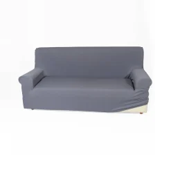 Zitbankhoes<Blancheporte Effen, bi-rekbare hoes voor fauteuil en zitbank grijs