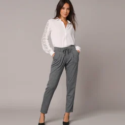 Feestoutfits Dames|Bloes En Tuniek<Blancheporte Effen bloes met knopen en kant gebroken wit