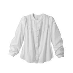 Bloes En Tuniek<Blancheporte Effen bloes met ronde hals, details in ladderajour wit
