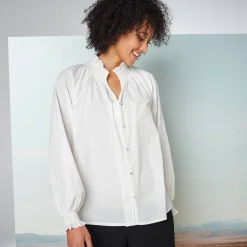 Bloes En Tuniek<Blancheporte Effen bloes met smokwerkdetails, bloezende mouwen ecru