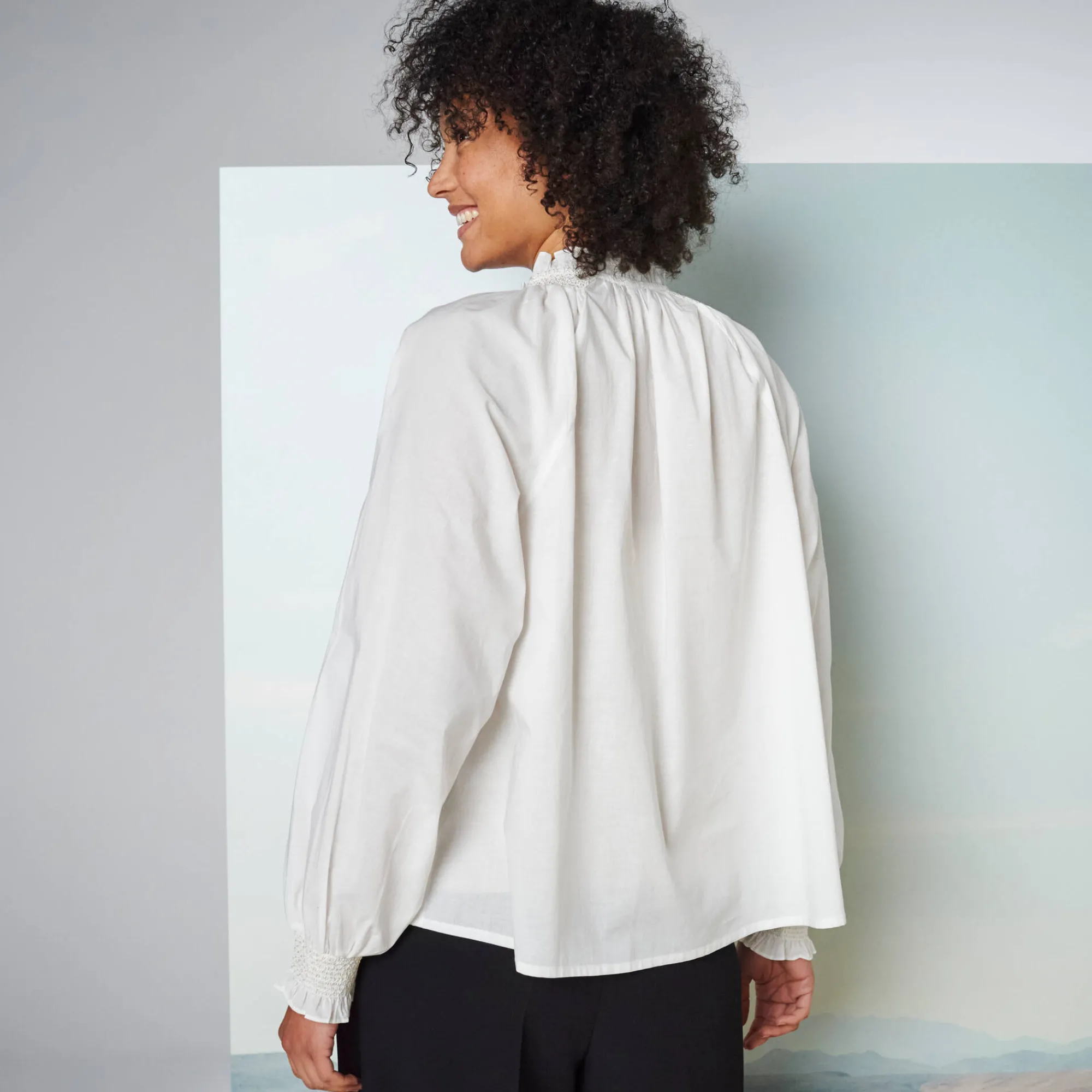 Bloes En Tuniek<Blancheporte Effen bloes met smokwerkdetails, bloezende mouwen ecru