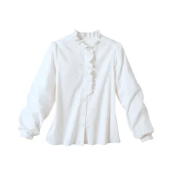 Bloes En Tuniek<Blancheporte Effen bloes met stroken aan de hals ecru
