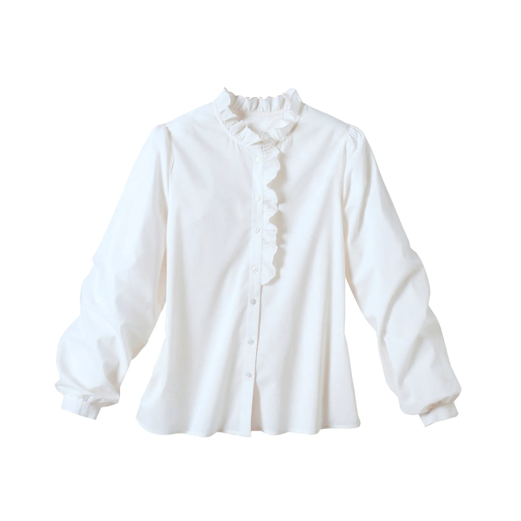 Bloes En Tuniek<Blancheporte Effen bloes met stroken aan de hals ecru
