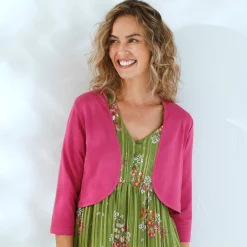 Trui En Vest<Blancheporte Effen bolero met 3/4-mouwen violine