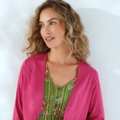 Trui En Vest<Blancheporte Effen bolero met 3/4-mouwen violine