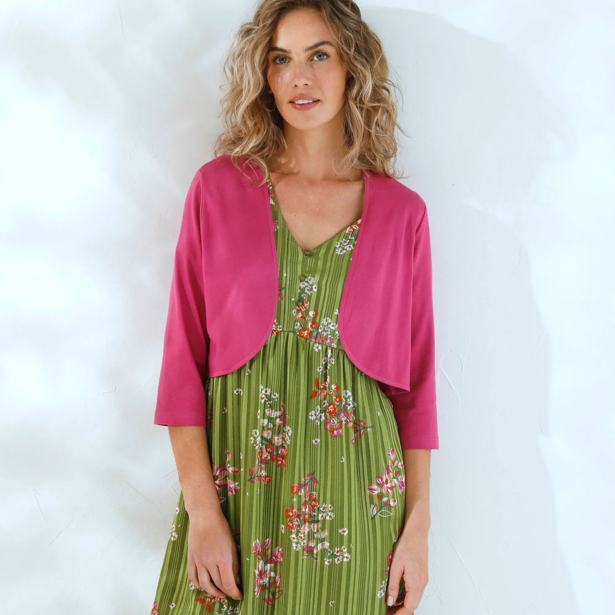 Trui En Vest<Blancheporte Effen bolero met 3/4-mouwen violine