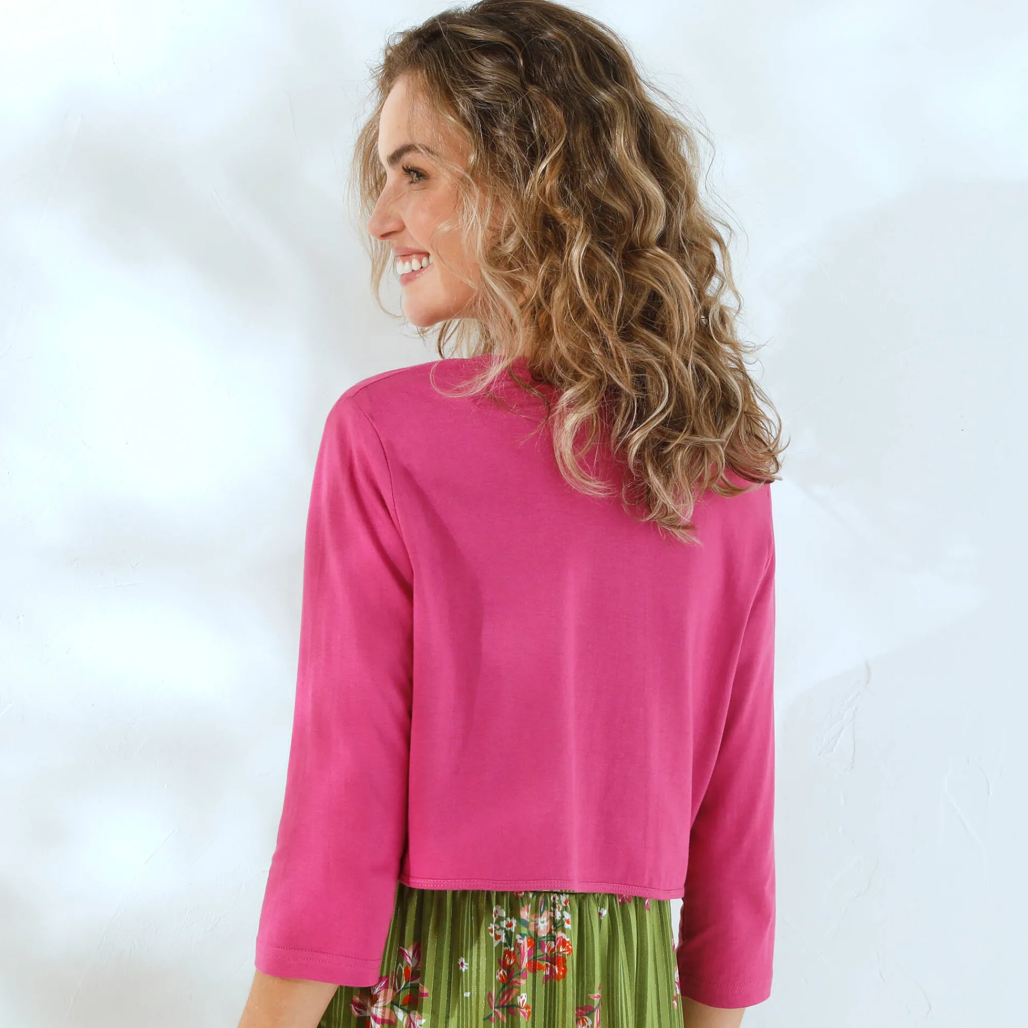 Trui En Vest<Blancheporte Effen bolero met 3/4-mouwen violine