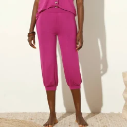 Broek<Blancheporte Effen bolstaande 3/4-broek violine