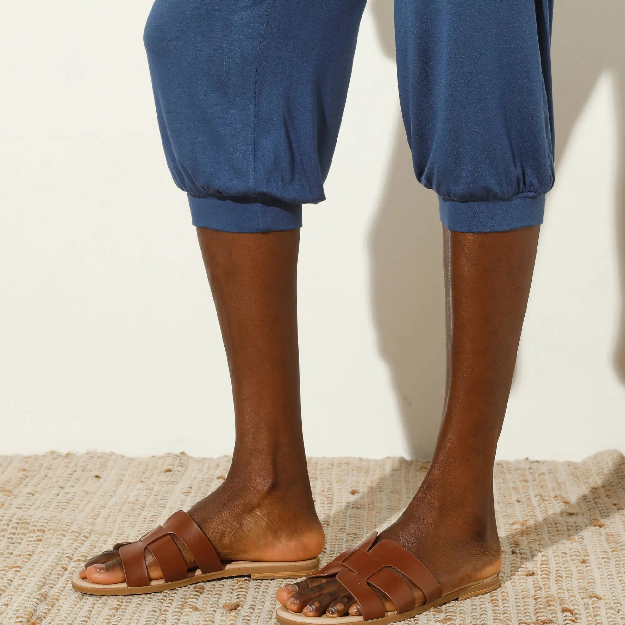 Broek<Blancheporte Effen bolstaande 3/4-broek indigo