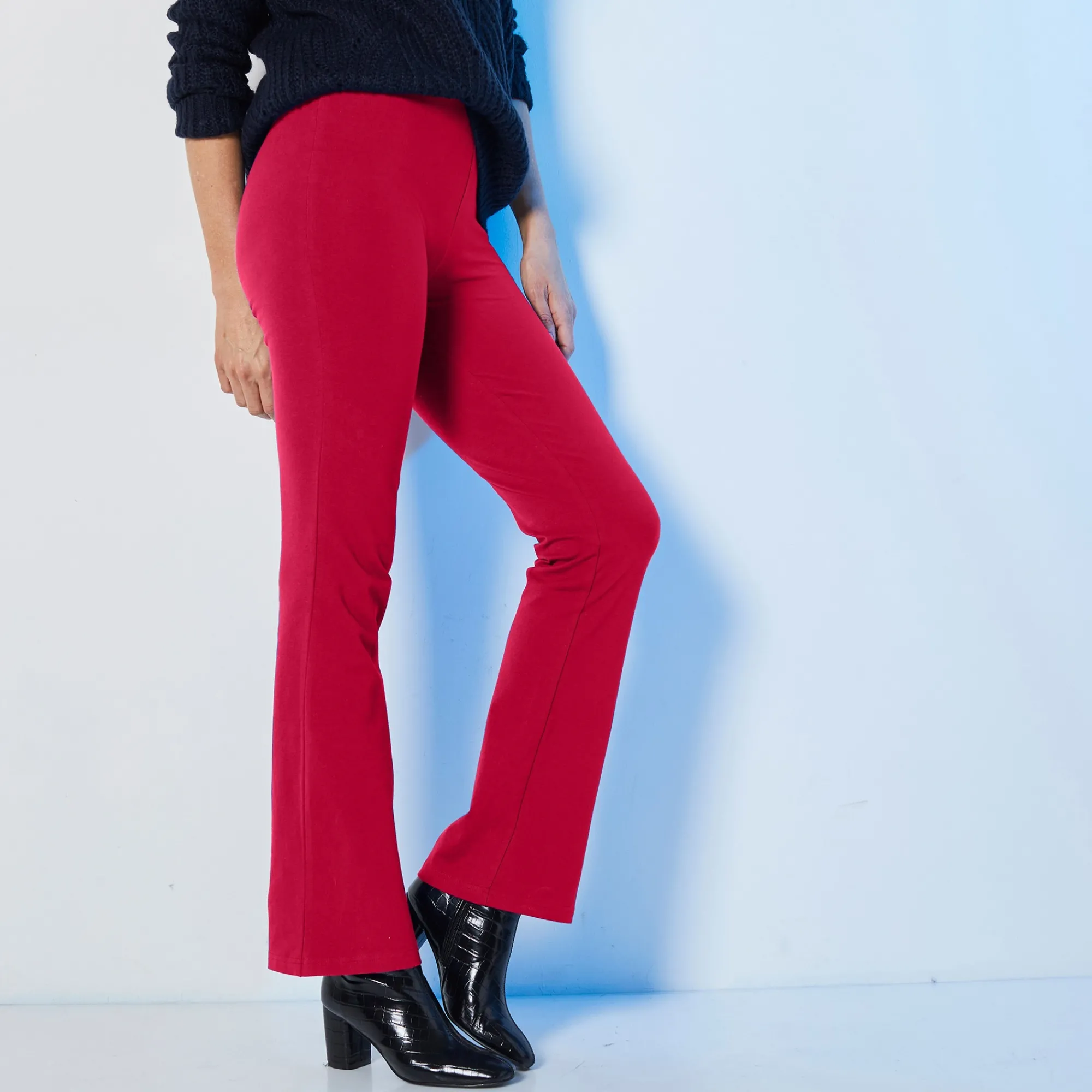 Legging<Blancheporte Effen bootcut legging, elastische taille pruim
