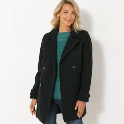 Jas En Mantel<Blancheporte Effen cabanmantel met knoopsluiting zwart