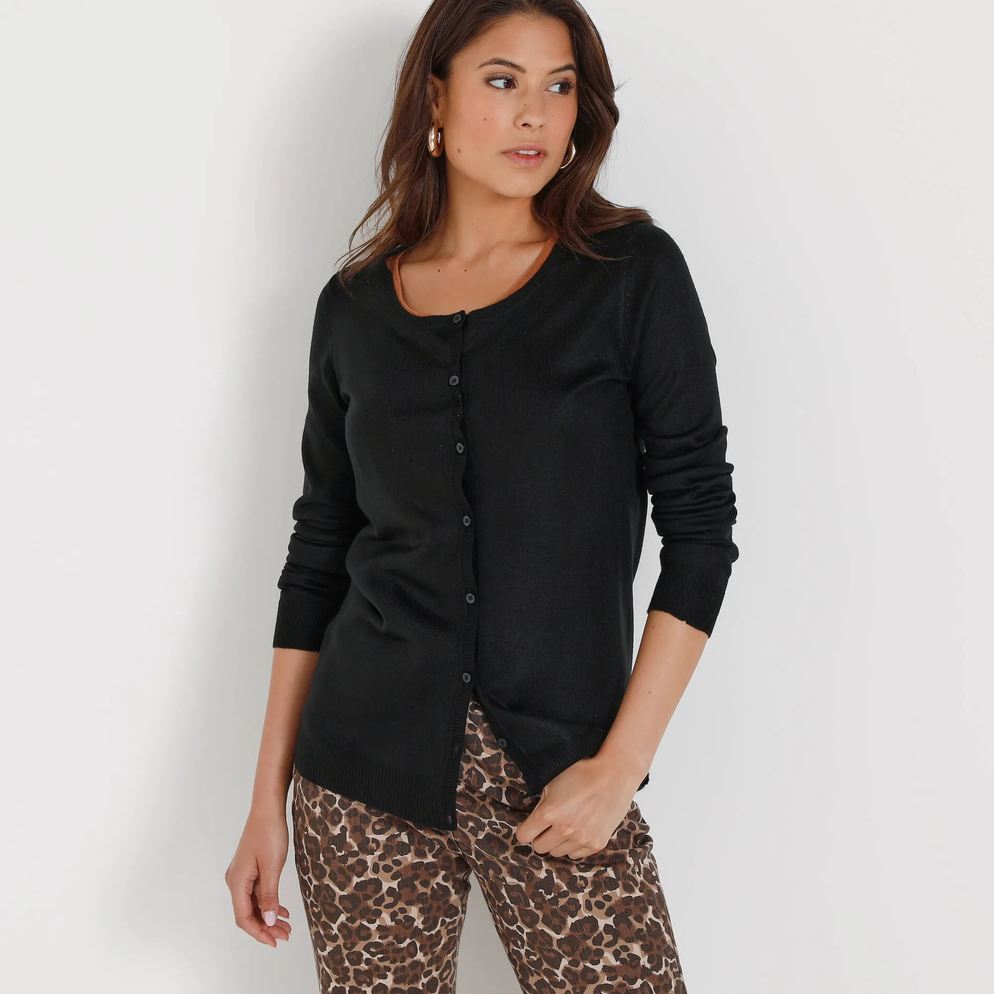 Trui En Vest<Blancheporte Effen cardigan met kasjmiertouch zwart