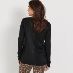 Trui En Vest<Blancheporte Effen cardigan met kasjmiertouch zwart