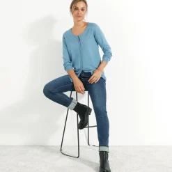 Trui En Vest<Blancheporte Effen cardigan met kasjmiertouch grijsblauw