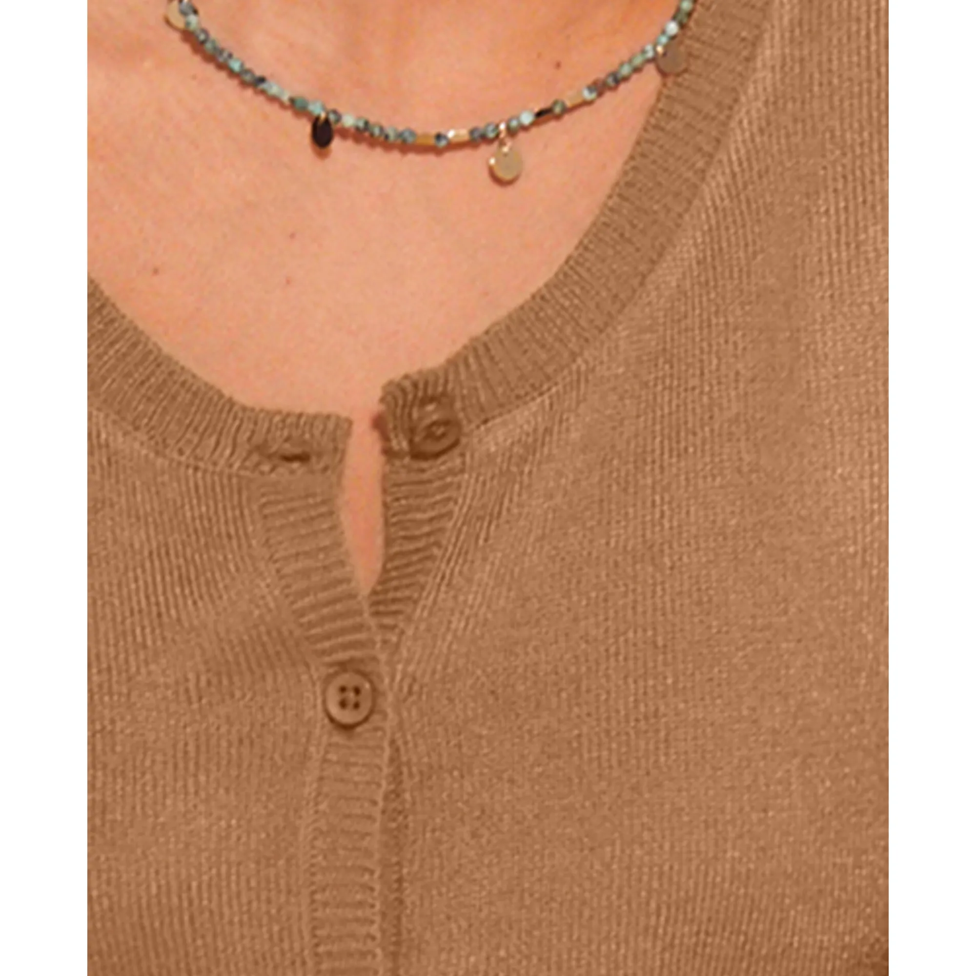 Trui En Vest<Blancheporte Effen cardigan met kasjmiertouch hazelnootbruin