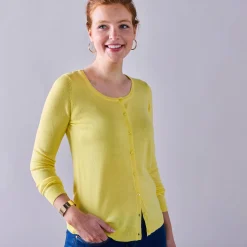 Trui En Vest<Blancheporte Effen cardigan met kasjmiertouch lichtgeel