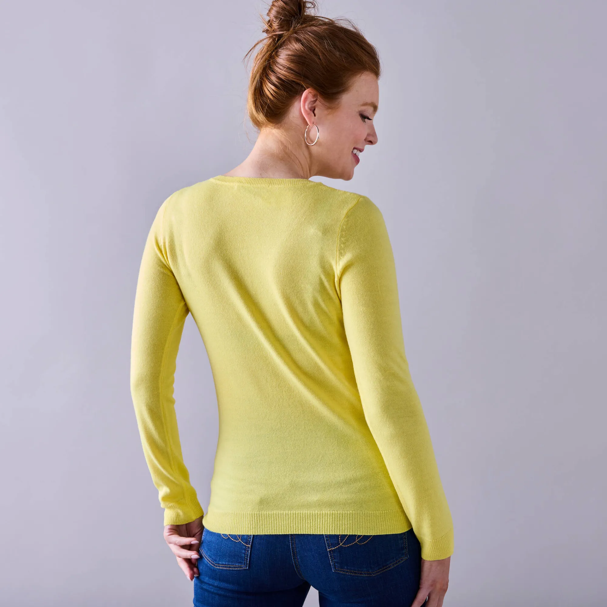 Trui En Vest<Blancheporte Effen cardigan met kasjmiertouch lichtgeel