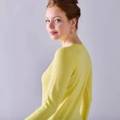 Trui En Vest<Blancheporte Effen cardigan met kasjmiertouch lichtgeel