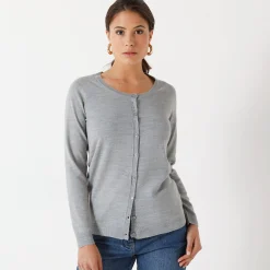 Trui En Vest<Blancheporte Effen cardigan met kasjmiertouch chiné grijs
