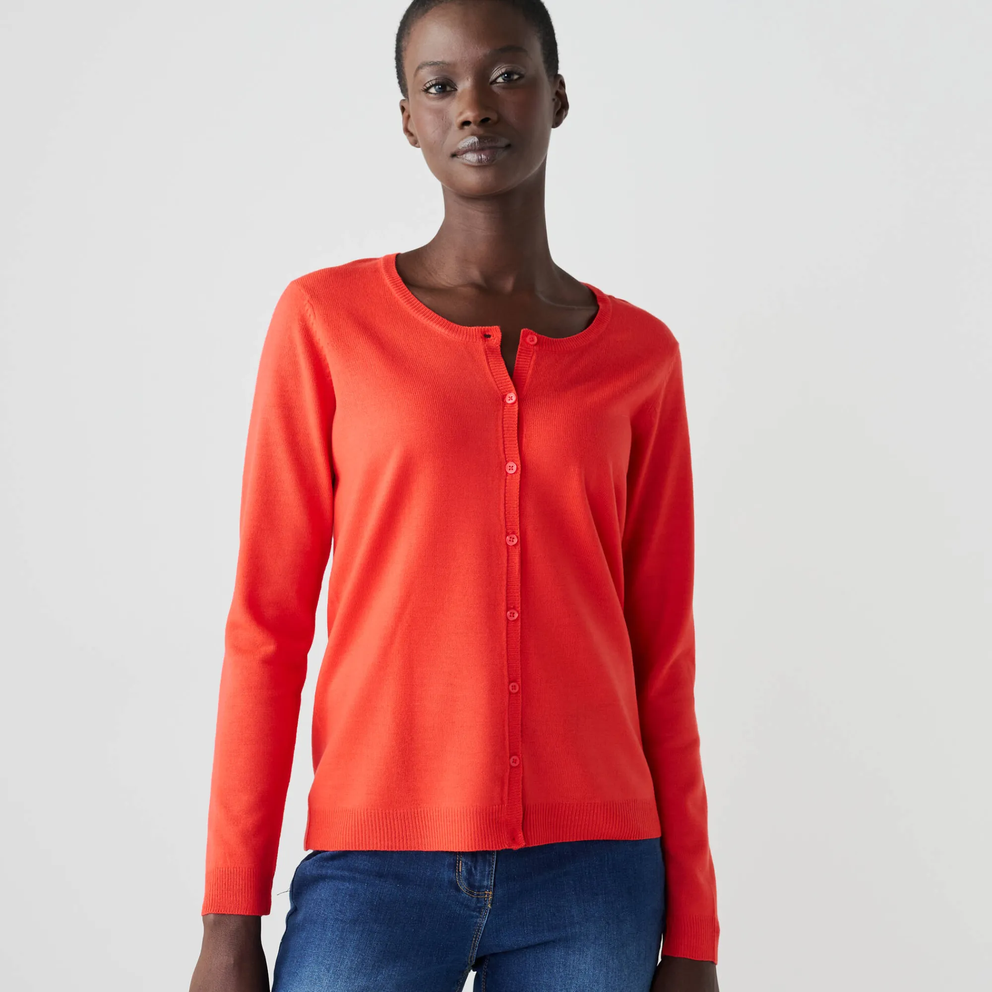 Trui En Vest<Blancheporte Effen cardigan met kasjmiertouch rood