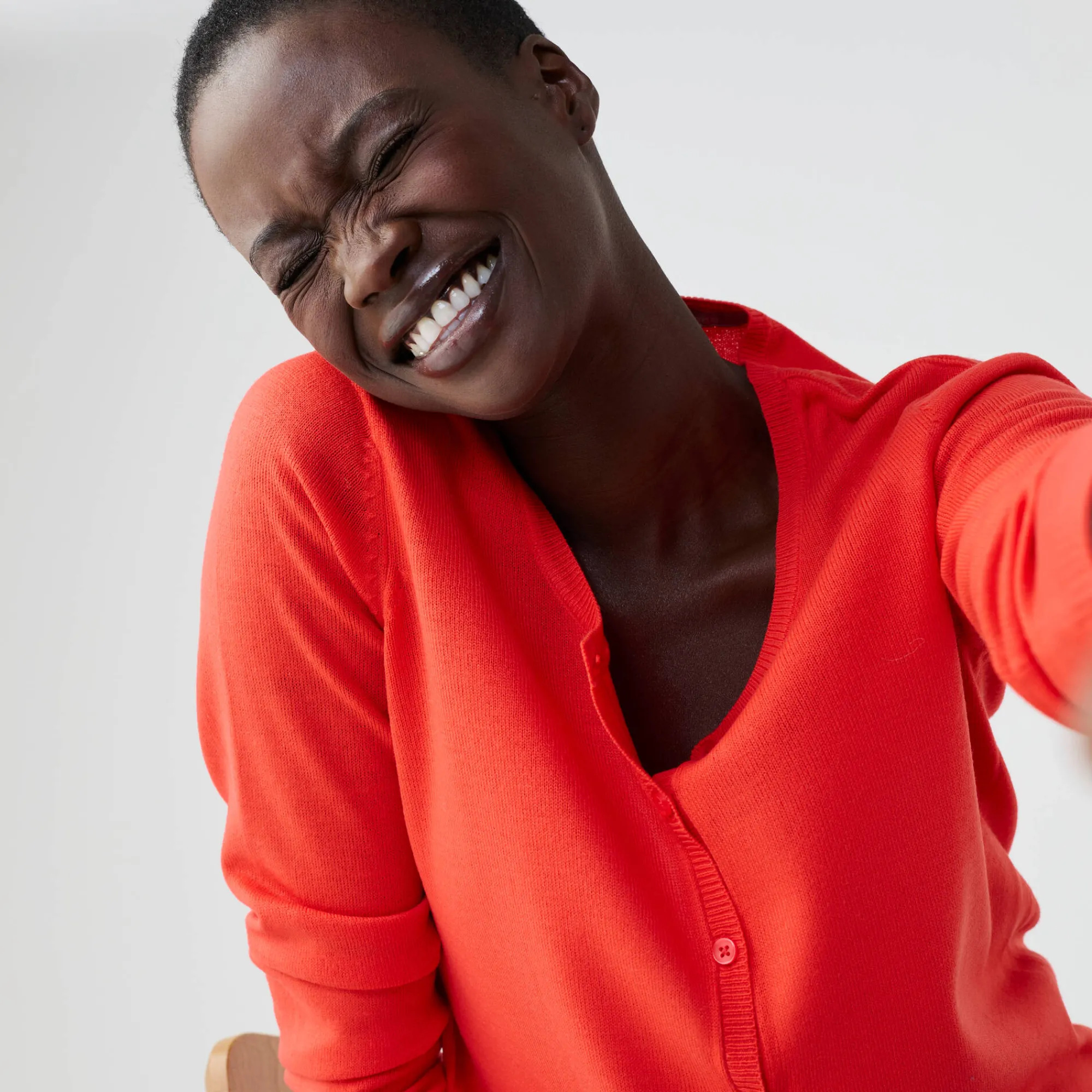 Trui En Vest<Blancheporte Effen cardigan met kasjmiertouch rood