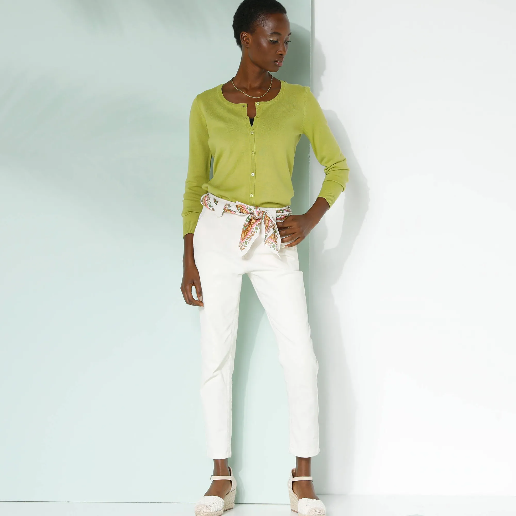 Trui En Vest<Blancheporte Effen cardigan met kasjmiertouch mosgroen