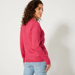 Trui En Vest<Blancheporte Effen cardigan met kasjmiertouch fuchsiaroze