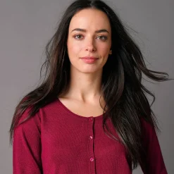 Trui En Vest<Blancheporte Effen cardigan met kasjmiertouch pruim