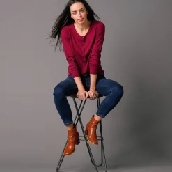 Trui En Vest<Blancheporte Effen cardigan met kasjmiertouch pruim