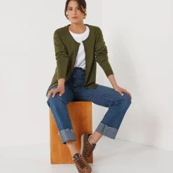 Trui En Vest<Blancheporte Effen cardigan met kasjmiertouch kaki