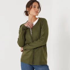 Trui En Vest<Blancheporte Effen cardigan met kasjmiertouch kaki
