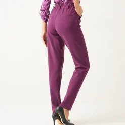 Broek<Blancheporte Effen chino broek, milanotricot pruim
