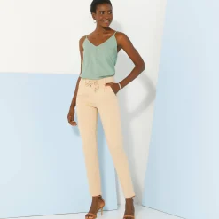 Broek<Blancheporte Effen chino broek, milanotricot zandkleur