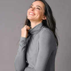 T-Shirt En Topje|Trui En Vest<Blancheporte Effen coltrui in stretchstof grijs
