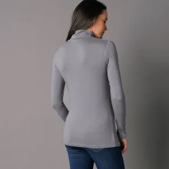 T-Shirt En Topje|Trui En Vest<Blancheporte Effen coltrui in stretchstof grijs