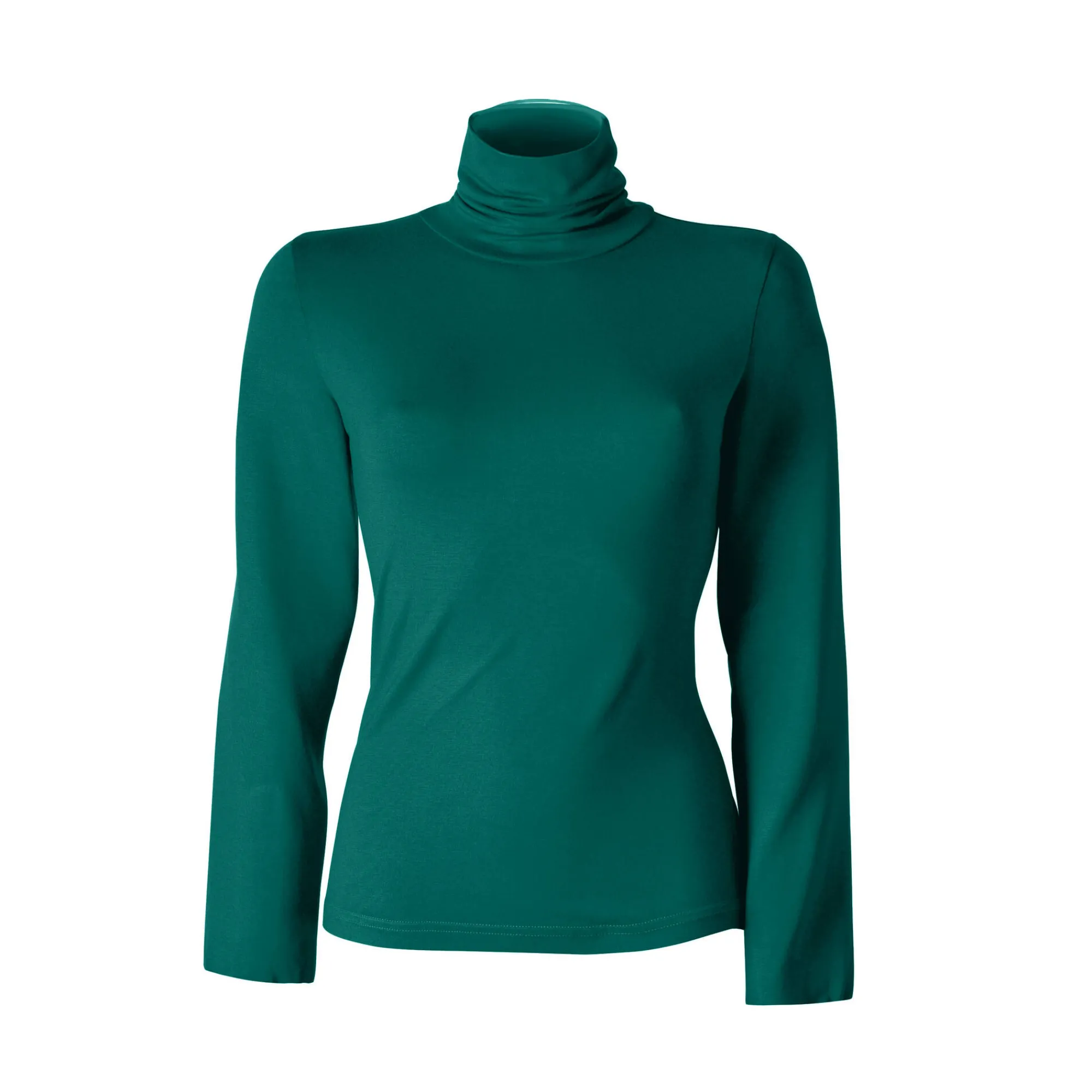 T-Shirt En Topje|Trui En Vest<Blancheporte Effen coltrui in stretchstof dennengroen