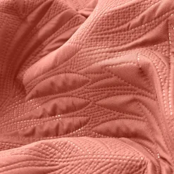Deken En Bedsprei|Deken, Boutis En Bedsprei<Blancheporte Effen, gematelasseerd deken met 'bladeren' print in reliëf terracotta