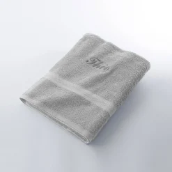 Badhanddoek|Handdoek En Badlaken Kids<Colombine Effen handdoek, zacht comfort, personaliseerbaar grijs