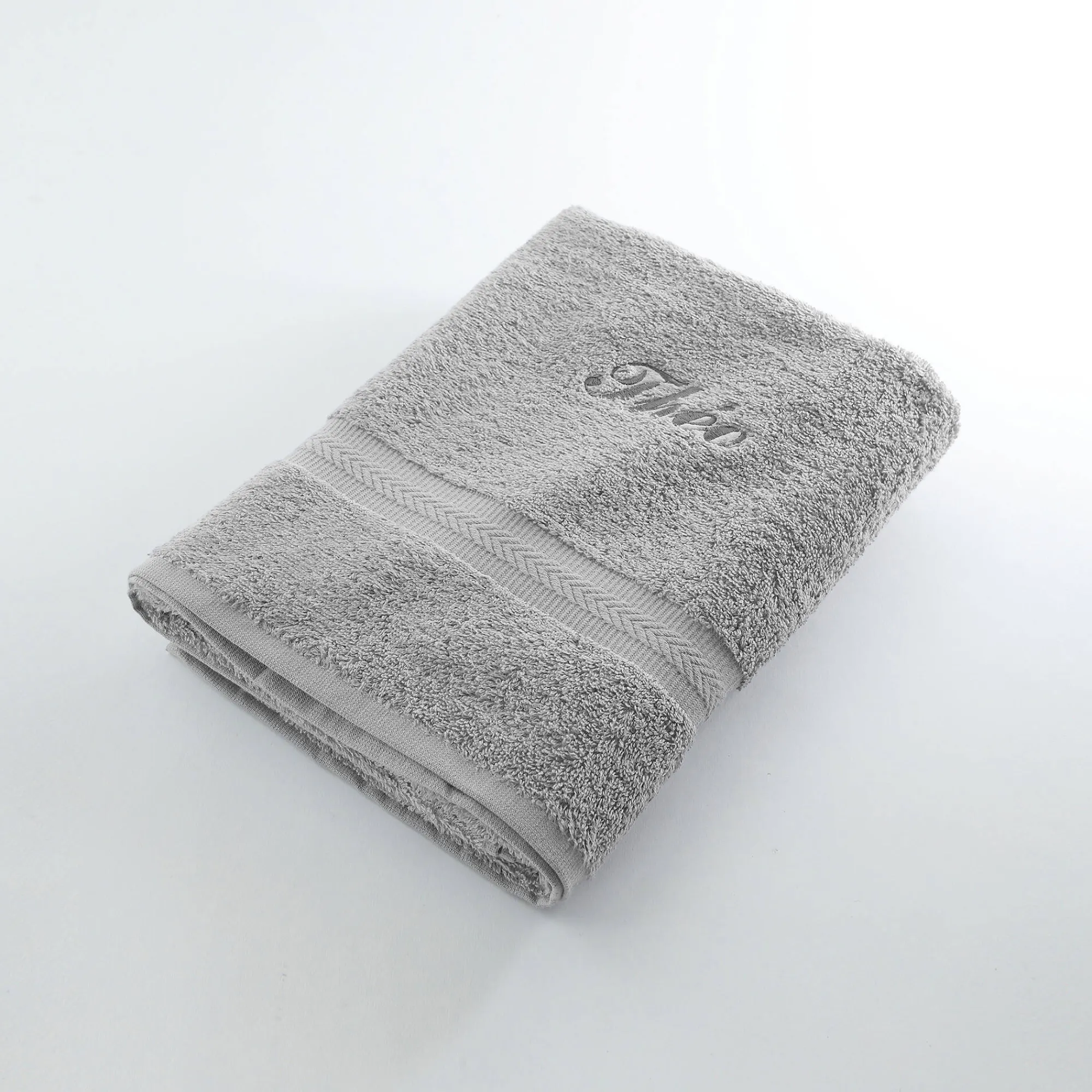 Badhanddoek|Handdoek En Badlaken Kids<Colombine Effen handdoek, zacht comfort, personaliseerbaar grijs