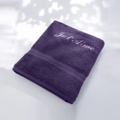 Badhanddoek|Handdoek En Badlaken Kids<Colombine Effen handdoek, zacht comfort, personaliseerbaar aubergine