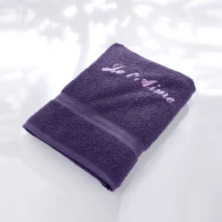 Badhanddoek|Handdoek En Badlaken Kids<Colombine Effen handdoek, zacht comfort, personaliseerbaar aubergine