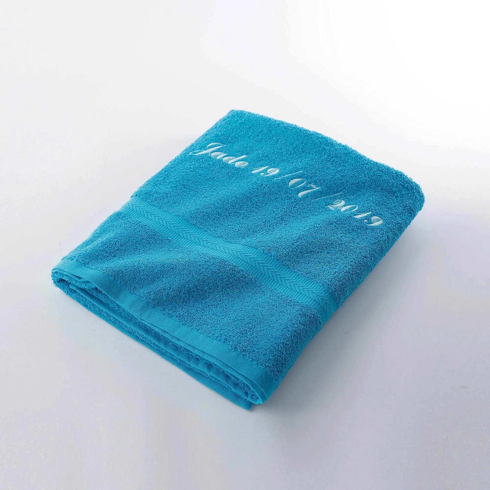 Badhanddoek|Handdoek En Badlaken Kids<Colombine Effen handdoek, zacht comfort, personaliseerbaar turkoois