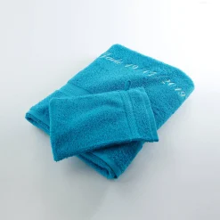 Badhanddoek|Handdoek En Badlaken Kids<Colombine Effen handdoek, zacht comfort, personaliseerbaar turkoois