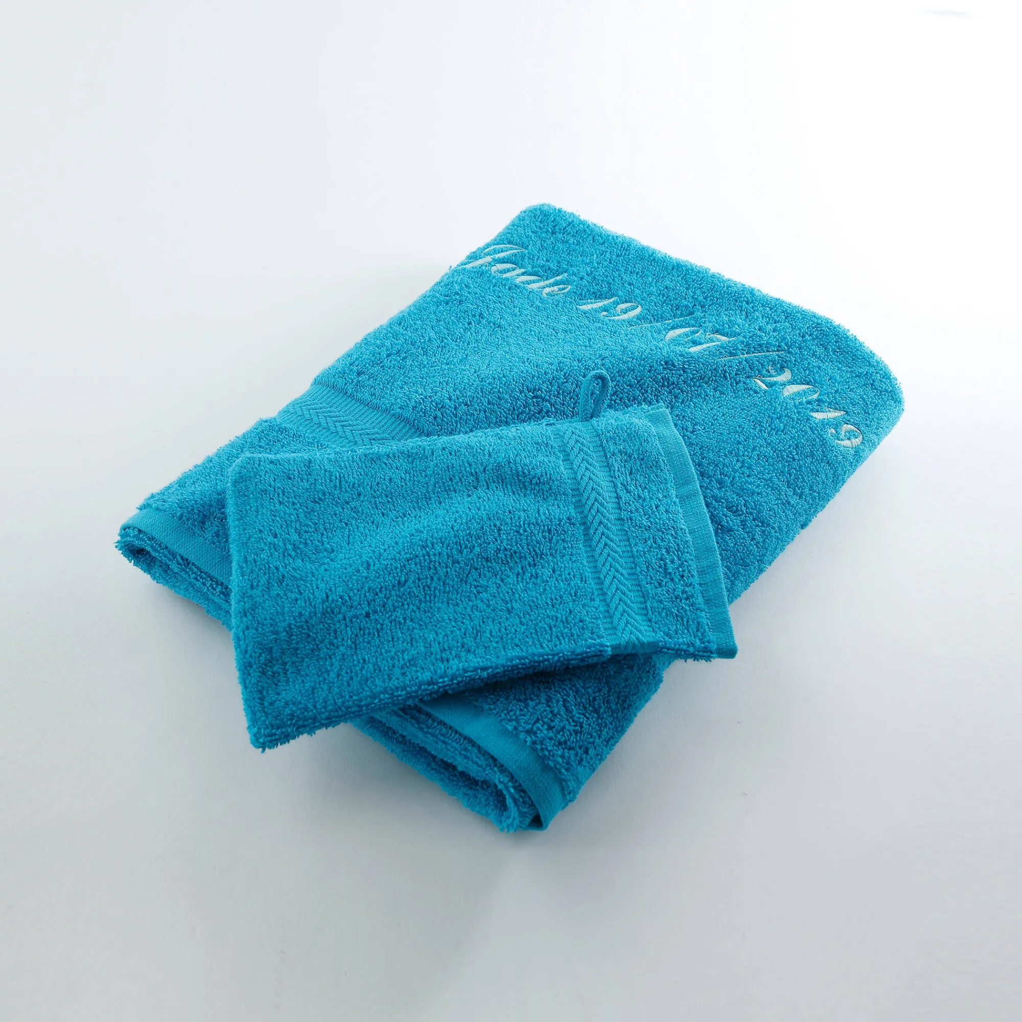 Badhanddoek|Handdoek En Badlaken Kids<Colombine Effen handdoek, zacht comfort, personaliseerbaar turkoois