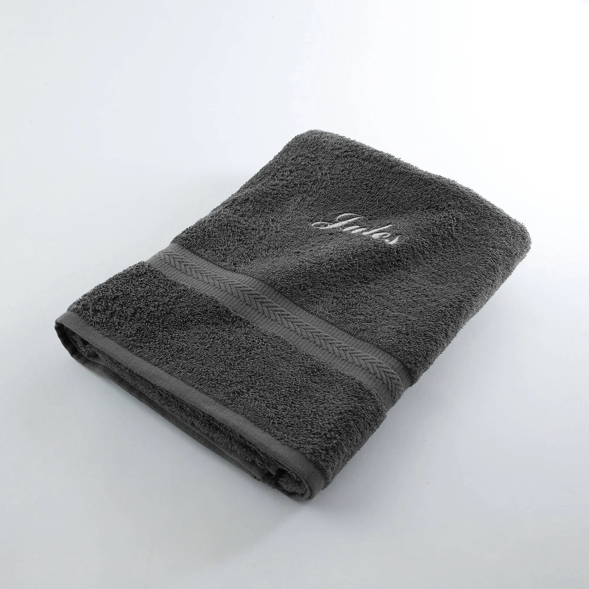 Badhanddoek|Handdoek En Badlaken Kids<Colombine Effen handdoek, zacht comfort, personaliseerbaar antraciet