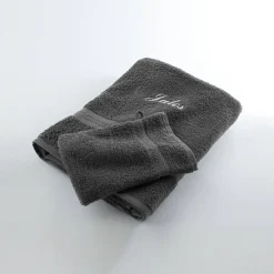 Badhanddoek|Handdoek En Badlaken Kids<Colombine Effen handdoek, zacht comfort, personaliseerbaar antraciet