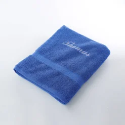 Badhanddoek|Handdoek En Badlaken Kids<Colombine Effen handdoek, zacht comfort, personaliseerbaar felblauw