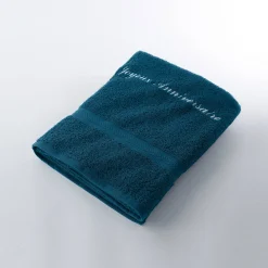 Badhanddoek|Handdoek En Badlaken Kids<Colombine Effen handdoek, zacht comfort, personaliseerbaar pauwblauw