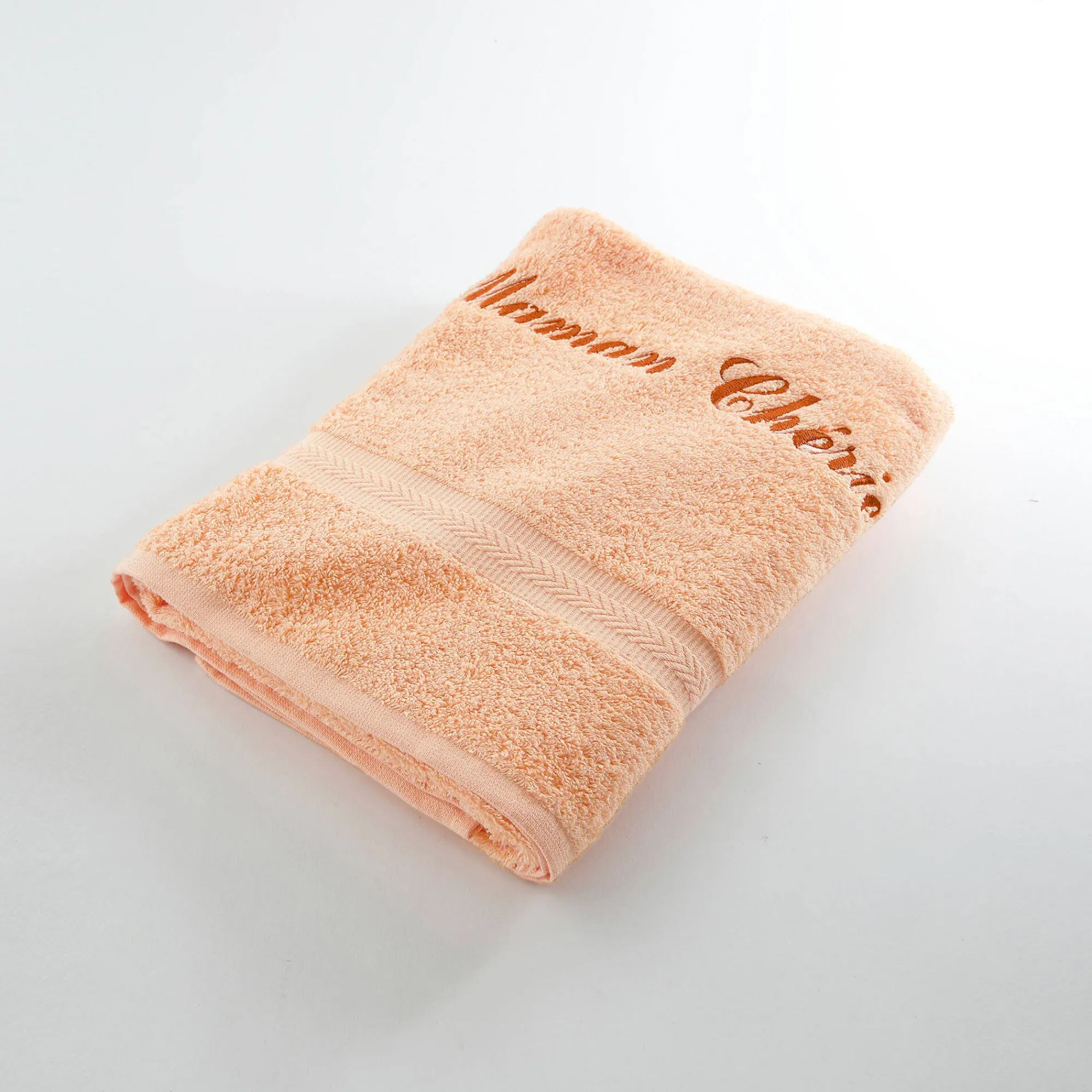Badhanddoek|Handdoek En Badlaken Kids<Colombine Effen handdoek, zacht comfort, personaliseerbaar abrikoos