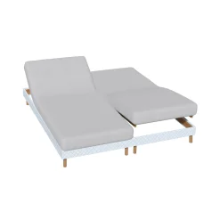 Hoeslaken<Colombine Effen hoeslaken in flanel voor gelede bedbodem, hoeken van 26 cm parelgrijs
